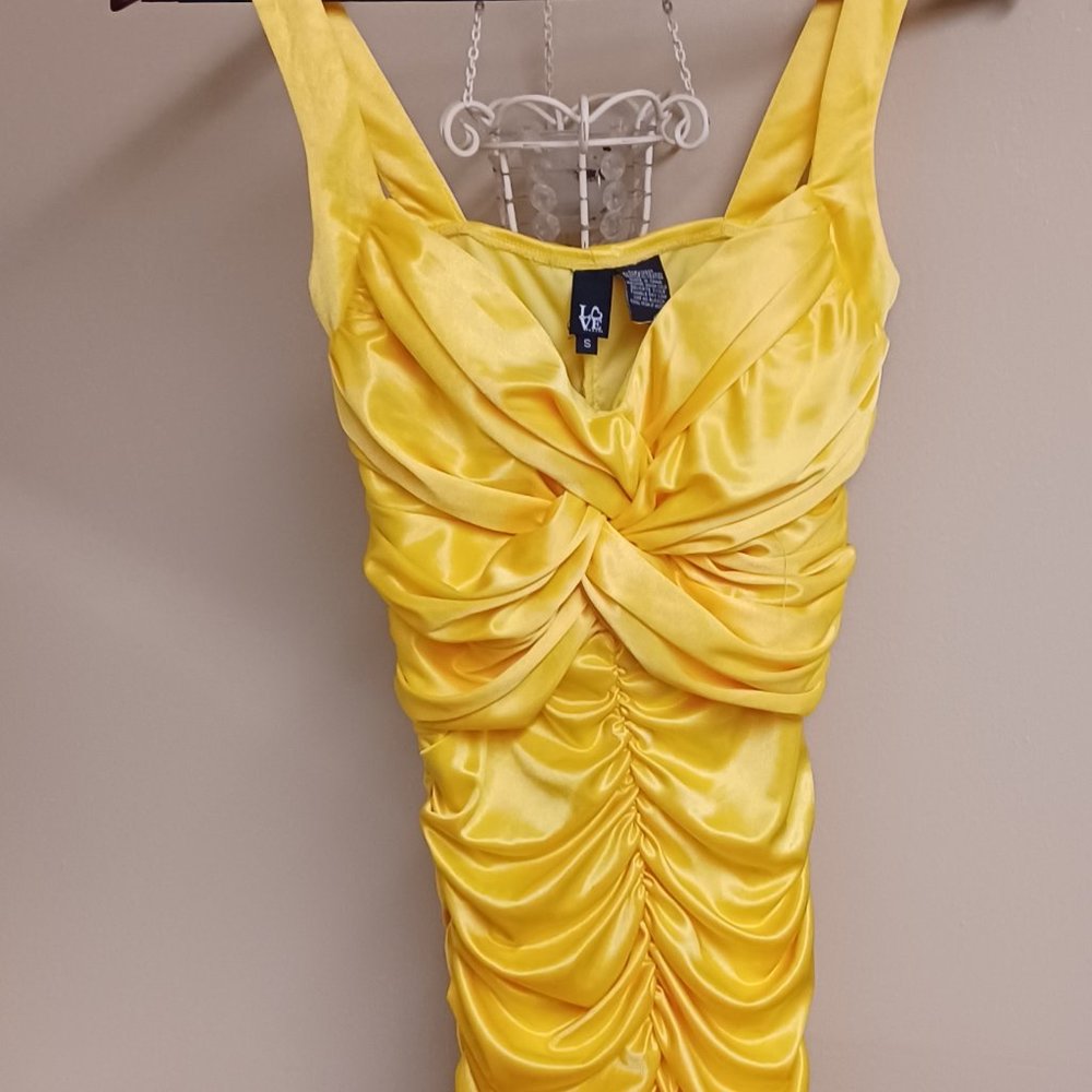 Yellow cocktail dress